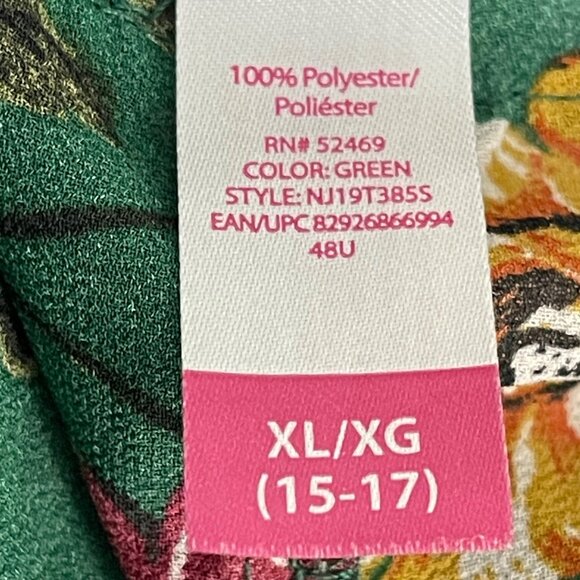 Floral Green Sheer Kimono Cardigan With Lace Back & Tie Waist - Picture 12 of 13